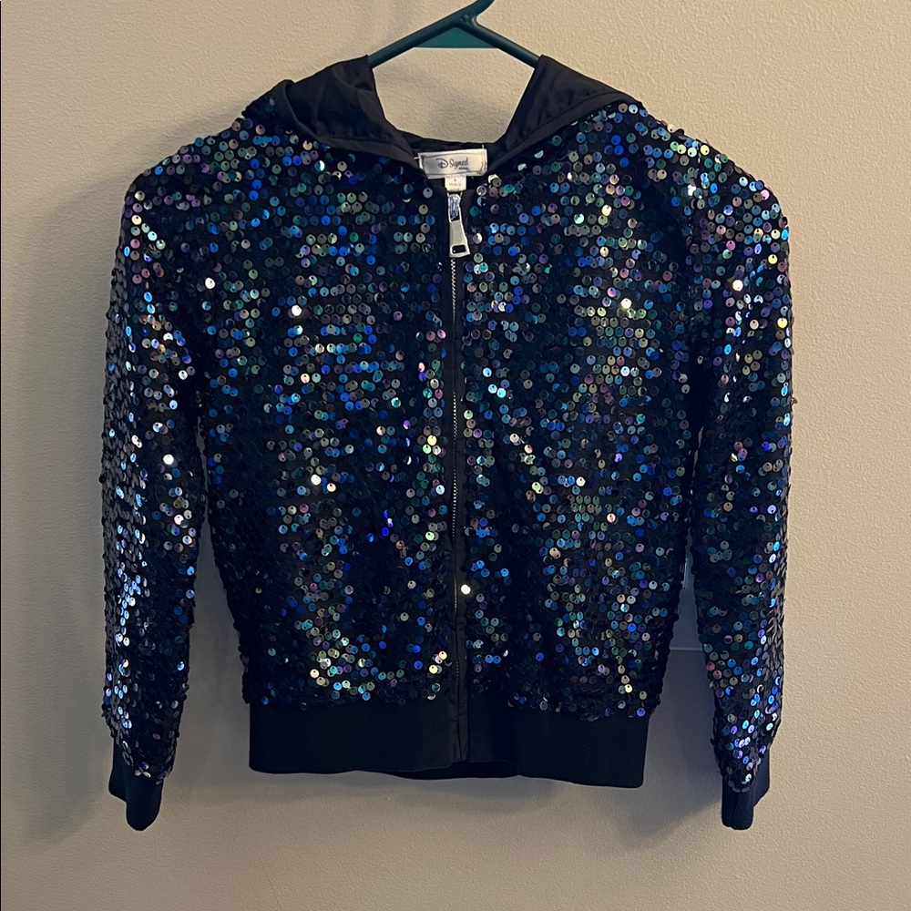 Disney Sequin Jacket - Purple, Blue and Black Zip up
